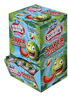 DUBBLE BUBBLE SANDÍAS, chicle sabor sandía con relleno ácido - Caja de 200 unidades