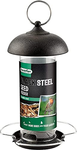 Gardman A01172 Black Steel Wild Bird Seed Feeder, 17.5 x 18 x 3.5 cm