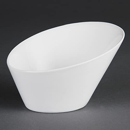 Olympia CB080 Lot de 3 bols inclinés ovales en porcelaine Blanc 202 x 185 mm 700 ml