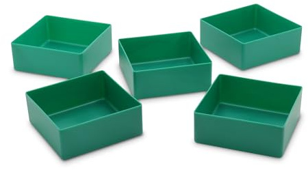 Schubladenbox und Einsatzkasten E 40/2, grün 99x99x40 mm (LxBxH), aus Polystyrol, 1 Packung = 25 Stück