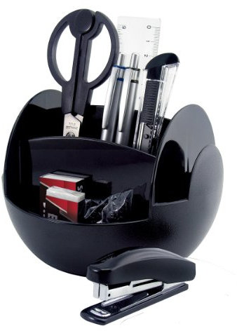 Pavo Desk Organizor Schreibtisch-Set mit Rotation, inklusiv 9-teiligem Zubehör, schwarz