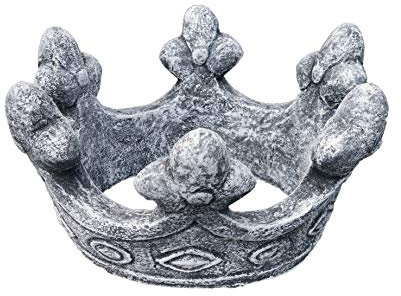stoneandstyle Steinfigur Steinskulptur Krone, Frost- und wetterfest, massiver Steinguss