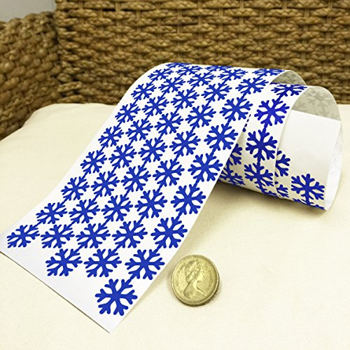 i.LifeUK 144 Snowflake Vinyl Christmas Sticker 20mm Colour Self Adhesive Peel&Stick -Vivid Blue