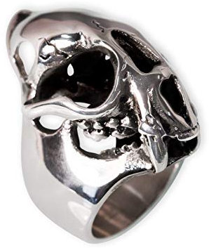 Fly Style 1 Stück Ringe aus Edelstahl - Totenkopf, Alien, Drache, Eisernes Kreuz, Ring Grösse:18.1 mm, Modelle:Walking Dead Zombie Dog