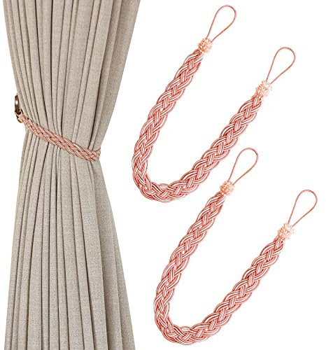 Cordino fermatende lavorato a maglia a mano, con accessori rosa