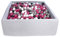 Velinda Bällebad Ballpool Kugelbad Bällchenbad Kinder-Pool mit 1200 Bällen/120x120cm (Farbe der Bälle: schwarz,weiß, pink,grau)