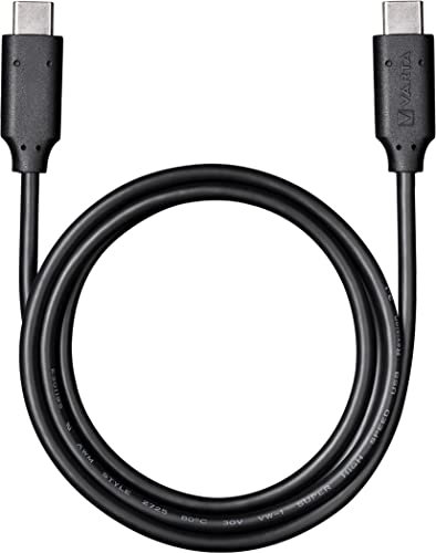 VARTA Speed Charge & Sync quick-charge USB 3.1 Gen2 Type C adapter cable, 100 cm cable, USB C to USB C Gen2 cable, for Samsung Galaxy S8, S8+, Google Pixel, Huawai Matebook, MacBook and more