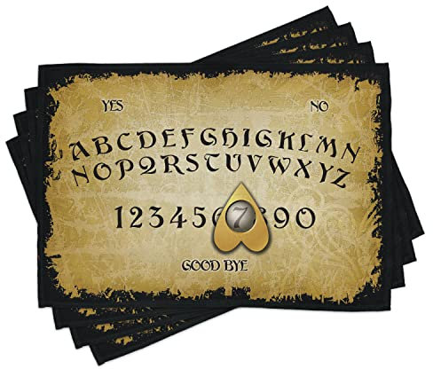 ABAKUHAUS Ouija-Brett Platzmatten, Vanished Hintergrund, Waschbare Stoff Esszimmer Küche Tischdekorations Digitaldruck, Beige
