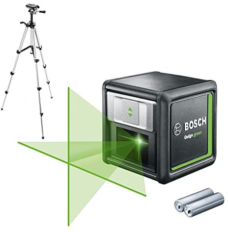 Bosch Home and Garden Bosch Kreuzlinienlaser Quigo green mit Stativ (einfaches und präzises Ausrichten mit grünem Laser für bessere Sichtbarkeit)