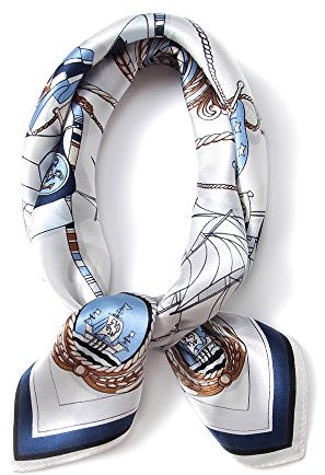 ANDANTINO Damen Medium (4 Schals, weiß/blau