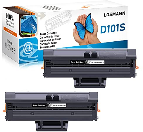 LOSMANN 2X Toner Kompatibel für Samsung MLT-D101S/ELS MLT-D101S ML-2161 für Samsung SCX-3405W SF-760P ML-2160 ML-2162 ML-2164 ML-2164W ML-2165 ML-2165W ML-2168 SCX-3400 SCX-3400F SCX-3401 SCX-3405