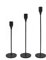 Set of 3 Candle Holders Black Taper Candlesticks Wedding Dinning Party Table Decorative Candelabra Modern Holder for 3/4 Inch Thick Candle & LED Candles