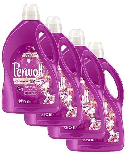 Perwoll Waschmittel Color Blutenrausch 200 (4 x 50) Waschladungen 3 in 1 Duft Pflege Flüssig Geblümt Enzymfrei