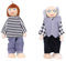 EXCEART 7st Holzfiguren Puppe Holzpuppen Geburtstag Party Favor Puppenfamilie Menschen Familienmitglied Puppe Miniatur-Spielzeug Osterkorb Hölzern Puppenhaus Spielzeugset Kind