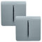 Trendi 1 Gang 2 Way Artistic Modern Glossy 10 Amp Rocker Tactile Light Switch Cool Grey (2 Pack)