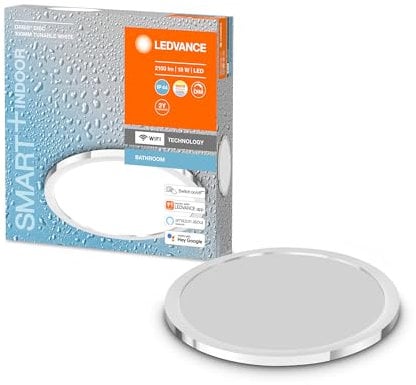 LEDVANCE Smart LED Badezimmerlampe Chrome, 18W, 2100LM, 3000-6500K, 30cm, IP44, Orbis Disc Wandleuchte, Badezimmerleuchte mit Wifi Technologie, dimmbar, steuerbar über App und Sprachassistenten