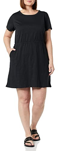 Amazon Essentials Donna Miniabito a Maniche Corte in Jersey di Cotone con Elastico in Vita