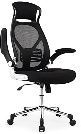 Intimate WM Heart Ergonomischer Bürostuhl, Verstellbarer Schreibtischstuhl, Computerstuhl mit hoher Rückenlehne, Drehstuhl mit Kopfstütze (Schwarz)