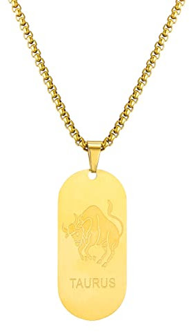 AFSTALR Gold Kette 12 Sternbilder Halskette Stier Herren Tierkreis Kette Anhänger Konstellation Kette