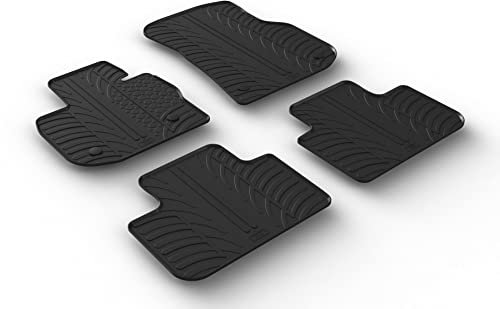 AROBA GL0540 Design Gummi Fußmatten kompatibel mit BMW X4 G02, X4M F98 ab BJ. 01.2020> erhöhter Rand 4 TLG Farbe Schwarz Gummimatten Automatten passgenau
