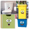 LaoGraphics Happy Face DustBin Stickers [Waterproof] Photo Quality Wheelie Bin Decal, High tack (sticky) Graphics Diy Peel & Stick Perfect For Childrens Toy box & Other Home Projects