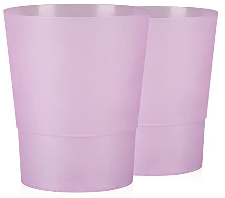 Tymar Orchideentopf Übertopf, 2er-Pack, transparent, Blumentopf, Blumenkübel für Orchidee, Pflanzentopf aus Kunststoff, Moderne, schlanke, Runde Form, OSSTO001 (Rosa, ø 12 cm)
