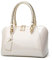 NICOLE & DORIS Sacs à Main Portés Main Femme Sac a Main Tendance Sacs de Soirée en Cuir Verni Pochette Femme élégant Sac à Bandoulière Blanc
