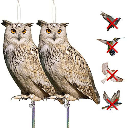 Taubenschreck, Vogelabwehr Eule, Vogel Abschreckung, Raben Attrappe Eule, Eule Vogelschreck, Spatzenabwehr Mit Reflektorband, Taubenschreck Für Balkon Garten Fenster 2 Stück