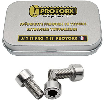 Vis Btr M5 x 10mm : Boîte 10 Pcs Inox pour Rondelle Écrous | 6 Pans Creux Tête Cylindrique Acier A2 | CHC Tête Ronde Métal Anti-Rouille - DIN 912 | Boîte Rangement PROTORX
