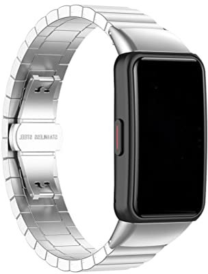 Compatible avec Huawei Band 6/Band 6 Pro, pour Honor Band 6, pour Honor Band 7, Bracelet en Acier Inoxydable (Argenté)