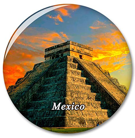 Mexico Pyramid Ruins Chichen-Itza Fridge Refrigerator Magnet Decorative Magnet Sticker Travel Souvenir Collection Tourist City Gift Whiteboard Kitchen