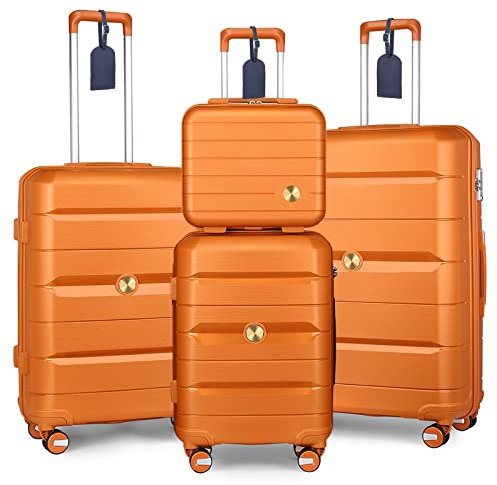 Sea choice Set de Bagages Rigide Ensemble de Bagages Trolley Voyage Léger M-L-XL Con Vanity Lot de 4 Valises Polypropylène Résistant Set 4pcs Con 4 Doubles Roues Serrure TSA YKK Zipper