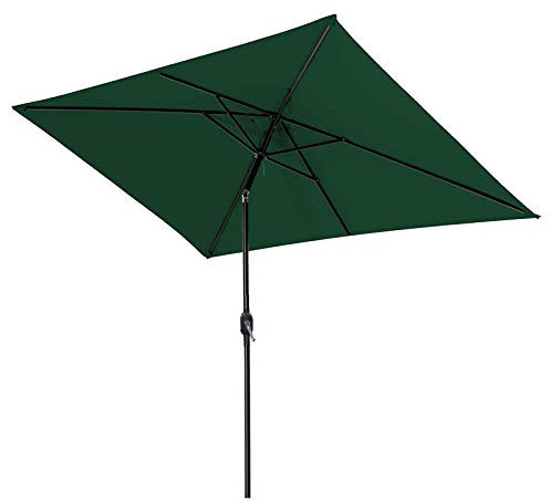 Parasol de Jardin Parasol Parasol Parasol de Table d'extérieur carrée, Petit Parasol de Marché de Plage 2X2M avec Bouton-Poussoir Inclinable et Manivelle, Auvent Portable de Parasol de Cour