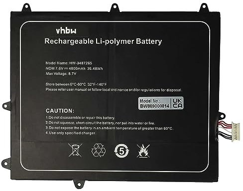 vhbw Akku kompatibel mit Trekstor Primebook C11, C11B Notebook (4800 mAh, 7,6 V, Li-Polymer)