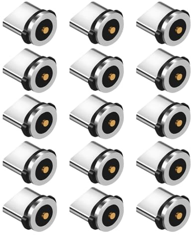 UKCOCO 30-Piece Magnetic USB-C Charging Cable Kit – 360° Rotating Plug, 3A Fast Charge & Data, Dust-Proof Tips for Phones, Laptops, Tablets