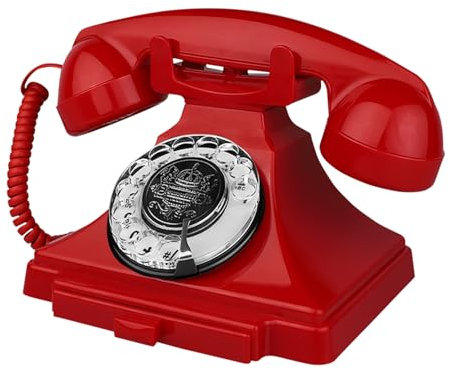 Retro Landline Telephone, Corded Antique Phone Vintage, 1930s Rotary Dial Home Decor Phone, Old Fashion Decorative House Phones for Seniors, Working Basic Rotary Phones for Home/Office/Hotel/School