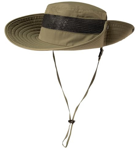 TOP-EX Sonnenhut für Damen und Herren UPF 50 - Breitkrempe, wasserdicht, atmungsaktiv und verstellbar für Sommer, Angeln, Wandern, Safari - Leichter und klein verpackbarer Outdoor-Hut Grün L/XL