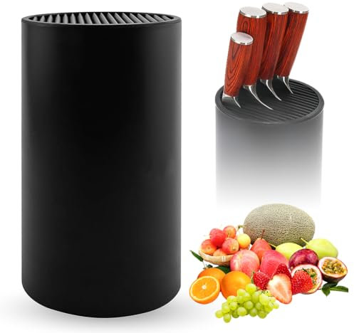 CEWROM Ceppo portacoltelli senza coltello – Blocco portacoltelli non equipaggiato con setole, organizer per coltelli da cucina con 20 fessure e design di scarico, universale, per tutti i coltelli da