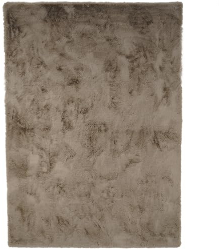Consilio Concept Cloud Fellteppich 200x290 Taupe Teppich Supersoft 39 mm Höhe Soft weich Hasenfell Imitat beige braun Wohnzimmerteppich Kinderzimmerteppich Küchenteppich Flurteppich