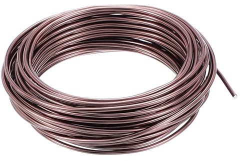 PATIKIL Alambre Bonsái de 2.5mm, 1 Rollo de Alambre Floral de Aluminio Anodizado, 10 m para Fijar Ramas de Jardinería, Árboles, Formación Bonsai, Marrón