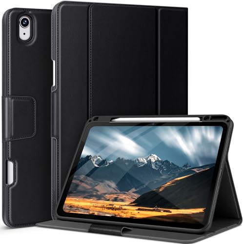 AUAUA Hülle für iPad Air 13 Zoll M3/M2 (2025/2024), mit Stifthalter und Tasche, Multi-Winkel Ständer, Magnetverschluss, Auto Wachen/Schlafen (Schwarz)