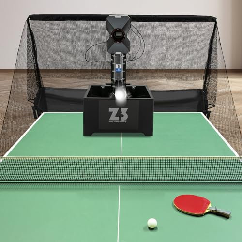 SanBouSi 100 balles, tennis de table automatique, machine à balles avec filet, robot de tennis de table, plusieurs modes de service et piqueurs de balle rétractables pour auto-entraînement