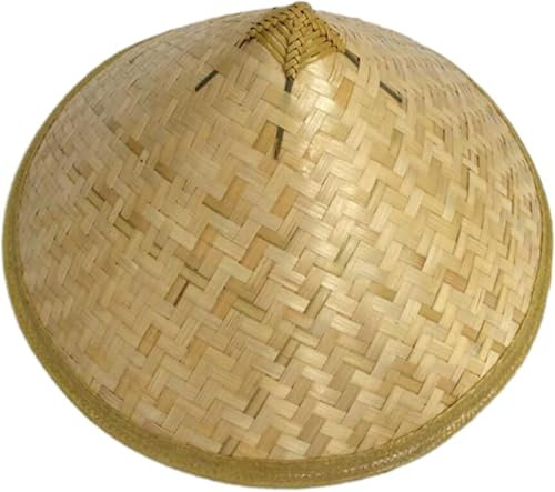 Xuyuehengqdd Konischer Ninja-Hut, handgewebter Bambus-Anglerhut, Coolies-Kappe, Vietnam-Kappe, für Erwachsene (42 cm)
