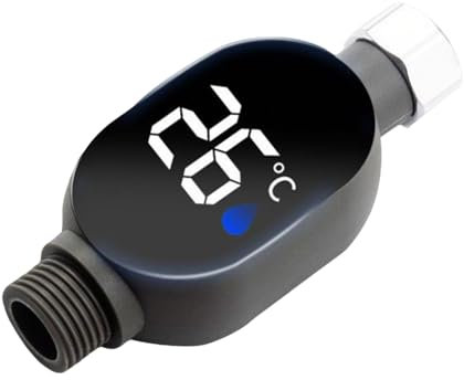 Ruwshuuk Coungeur de température de douche, jauge de température de douche,Moniteur de température de l'eau en temps réel avec affichage LED | Thermostat de bain imperméable pour la cuisine de salle