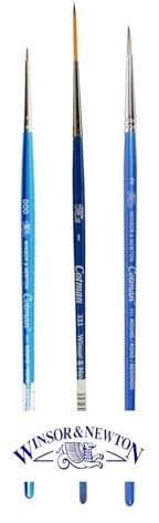 Winsor & Newton Pinceau Aquarelle Manche Court Serie 111. NO. 0/3. 2 + Serie 333 NO.1 et 1 Carte