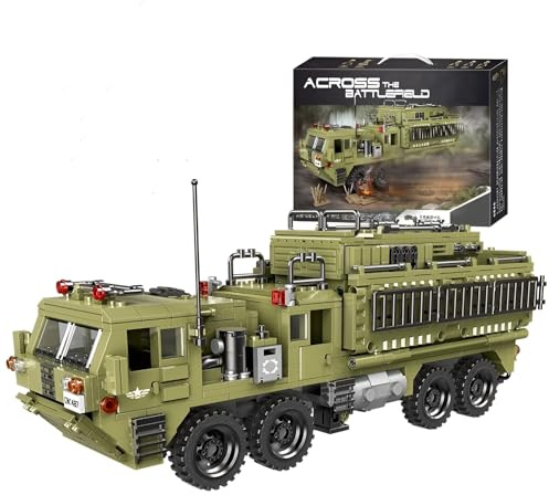 JVAVNE Technik Militär Panzer Bausteine, 1377 Teile Militär LKW Klemmbausteine Modell, Army Battle LKW Panzer Bausteine Spielzeug, Geschenke für Erwachsene und Kinder