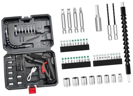 Operitacx Akku-bohrschrauber Elektrischem Schraubendreher Bohrerset Und Ladekabel Wiederaufladbar Kupferkernmotor Für Starkes Drehmoment Praktisch Für Heimwerker Und Werkstatt