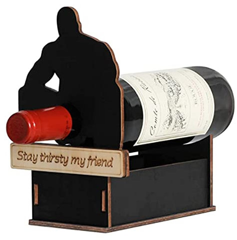 Wine Rack - Single Wine Bottle Holder for Table - Creative Vino Decoration and Storage for Dining Table, Kitchen, and Home Use - Stylish Wine Accessories