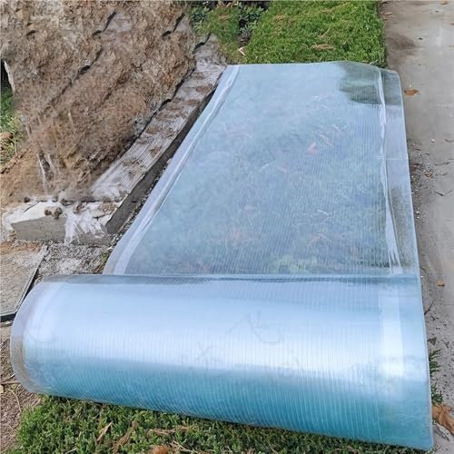 Planchas De Policarbonato Transparente 0.8mm – Placa De Aislamiento para Techo Exterior Lluvia, Fácil De Doblar y Cortar, Panel para Tejado con Iluminación Natural(1.5 x 2 m)
