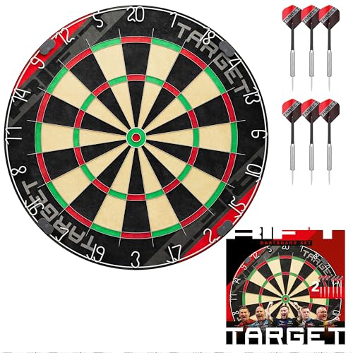 Target Darts Rift Dartboard Set | Stahlspitzen-Dartscheibe | Enthält Zwei Sätze 17G-Darts | Komplettes Starter-Set | Enthält 1 Monat DartCounter-App